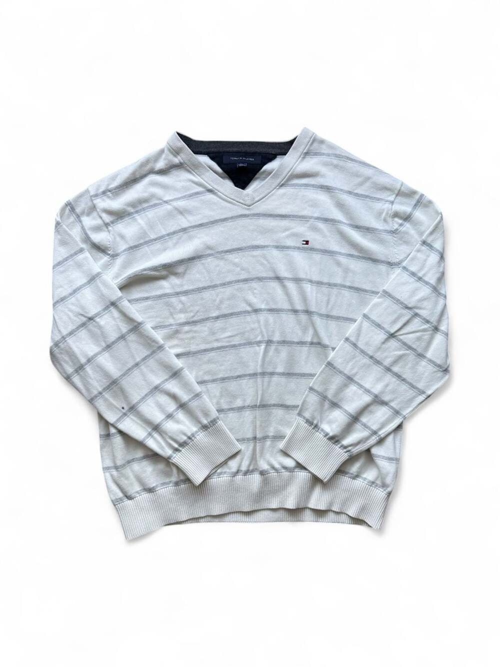 Tommy Hilfiger Men's Striped V-Neck Sweater Size XXL